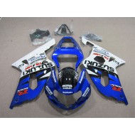 ABS Carenado Motocicleta Suzuki GSXR 600 K1 K2 K3 2001-2003 - Azul Blanco Motul