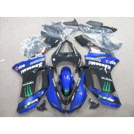 ABS Kits Carenado Moto Kawasaki ZX6R 2007-2008 - Negro Azul Verde Monster