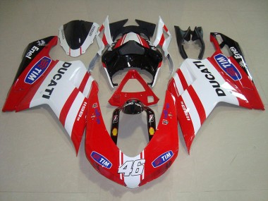 Carenado Moto Ducati 1098 2007-2014 - Rojo Blanco Tim 46