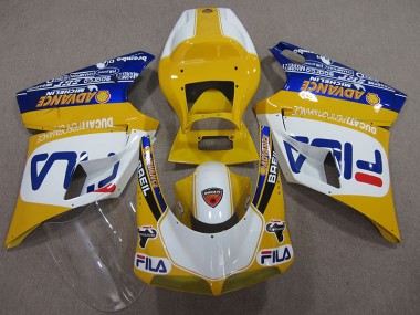 Carenado Moto Ducati 748 1993-2005 - Amarillo Blanco Fila