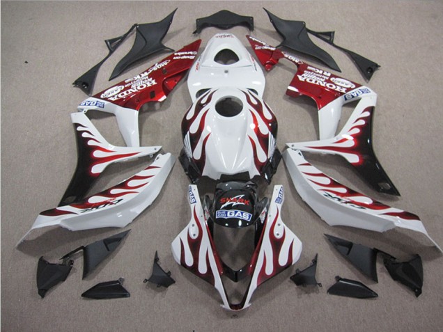 Carenado Moto Honda CBR 1000 RR 2004-2005 - Blanco Rojo Llama Tiburón