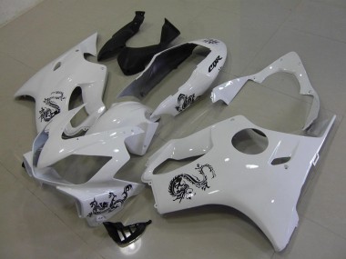 Carenado Moto Honda CBR 600 F4i 2004-2007 - Blanco con Negro Dragon