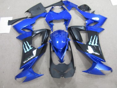 Carenado Moto Kawasaki ZX10R 2008-2010 - Negro Azul Monster