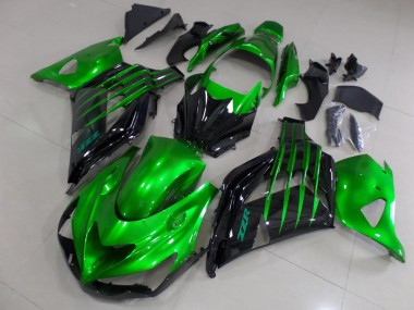 Carenado Moto Kawasaki ZX14R ZZR 1400 2012-2021 - Caramelo Verde & Negro