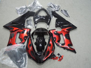 Carenado Moto Kawasaki ZX6R 2005-2006 - Negro Rojo