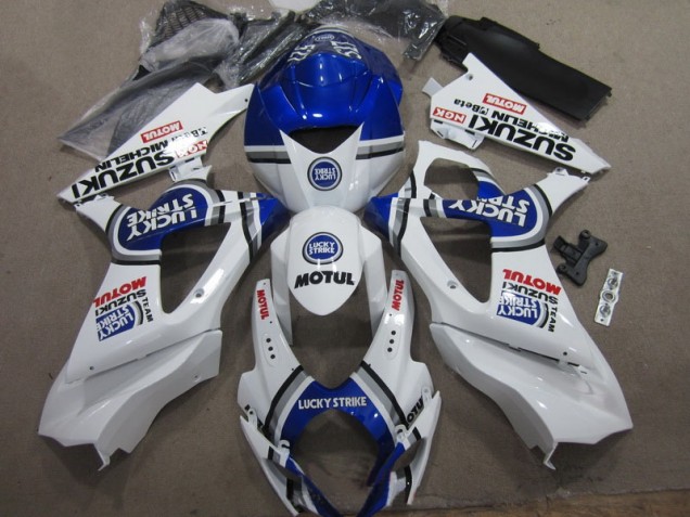 Carenado Moto Suzuki GSXR 1000 K7 2007-2008 - Blanco Azul Lucky Strike Rojo Motul