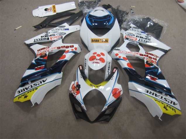 Carenado Moto Suzuki GSXR 1000 K7 2007-2008 - Blanco Azul Oscuro Dog