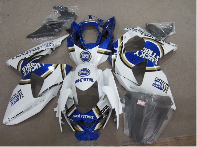 Carenado Moto Suzuki GSXR 1000 K9 2009-2016 - Blanco Lucky Strike Azul Motul