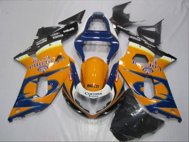 Carenado Moto Suzuki GSXR 600 K1 K2 K3 2001-2003 - Azul Naranja Corona Extra