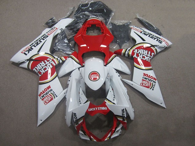 Carenado Moto Suzuki GSXR 600 K11 2011-2021 - Blanco Lucky Strike Rojo Motul