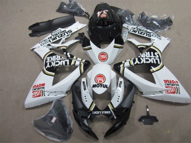 Carenado Moto Suzuki GSXR 600 K6 2006-2007 - Negro Blanco Lucky Strike Motul