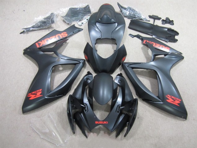 Carenado Moto Suzuki GSXR 600 K6 2006-2007 - Negro Rojo Calcomanía