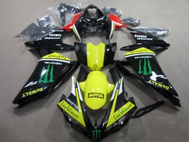 Carenado Moto Yamaha R1 2007-2008 - Negro Amarillo Motul Leovince