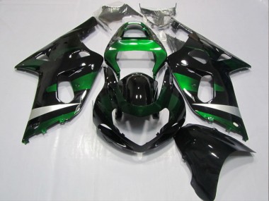 Inyección Kit Carenado Moto Suzuki GSXR 600 K1 K2 K3 2001-2003 - Negro Verde