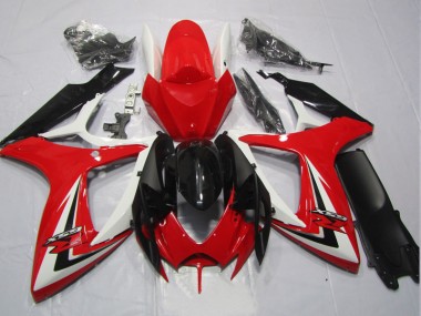 Kit Completo Carenado Moto Suzuki GSXR 600 K6 2006-2007 - Negro Rojo