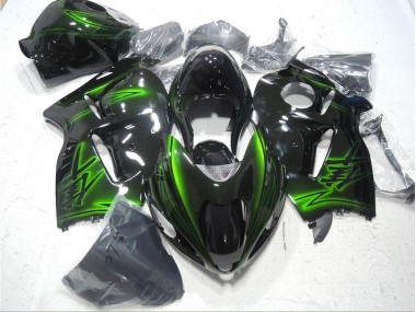 Plástico Moto Suzuki GSXR 1300 Hayabusa 1996-2007 - Negro Verde